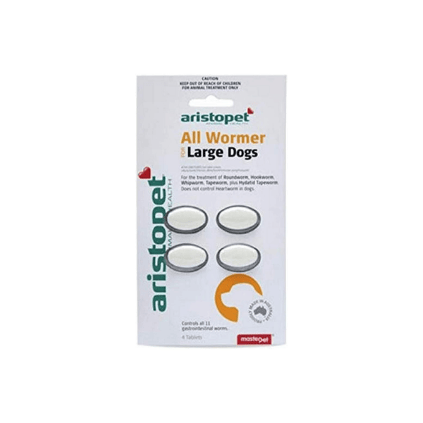 Aristopet All Wormer 4 Tablets for Large Dogs Broad-Spectrum Deworming Solution