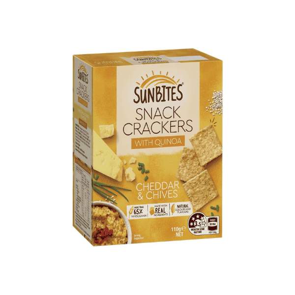 Sunbites Cheddar & Chives Crackers with Quinoa A Guilt-Free Indulgence