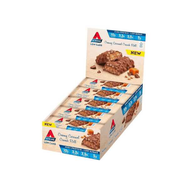 Atkins Advantage Bars Creamy Caramel Crunch Roll 750g for Guilt-Free Snacking