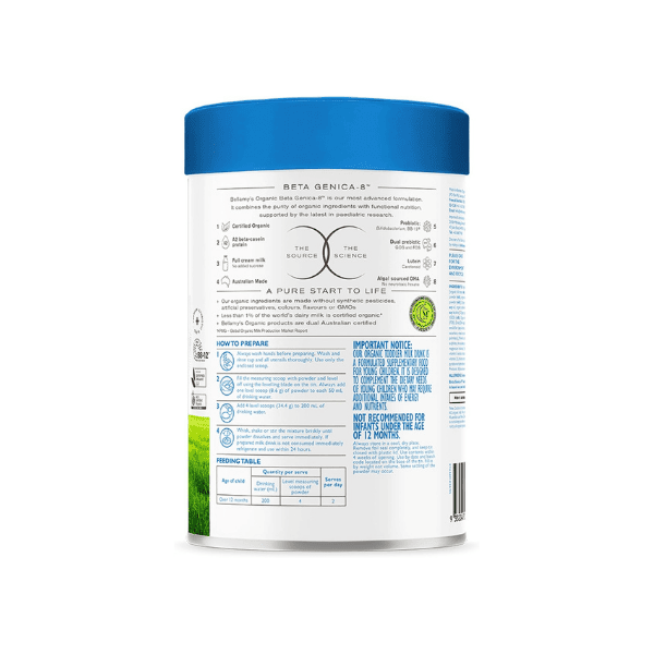 Bellamy's Organic Beta Genica 8 Stage 3 Toddler Milk Drink Powder 800g