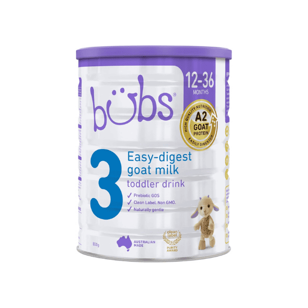 Bubs Goat Milk Toddler Formula Stage 3 12-36 Months Australian Made with Premium Goat Milk 800g